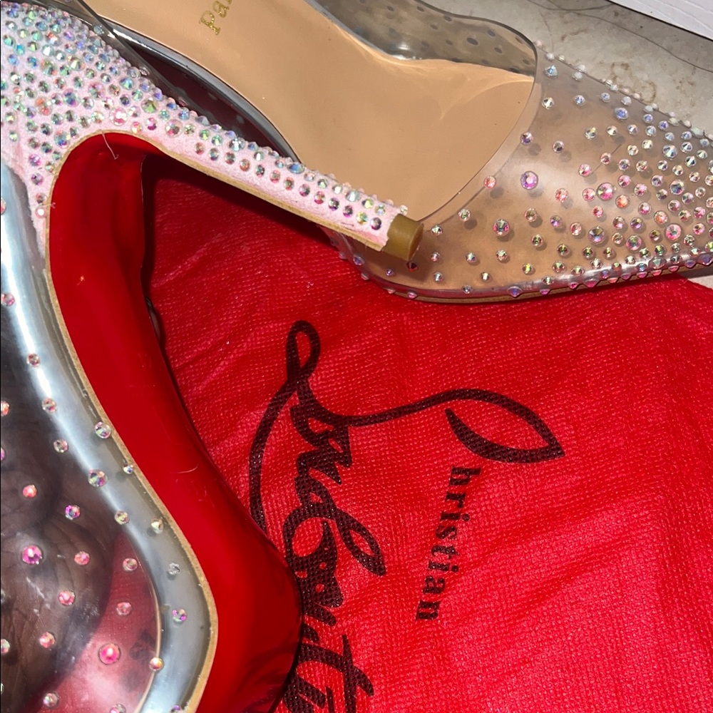 Clear Rhinestone Stiletto Heels - Picture 3 of 17
